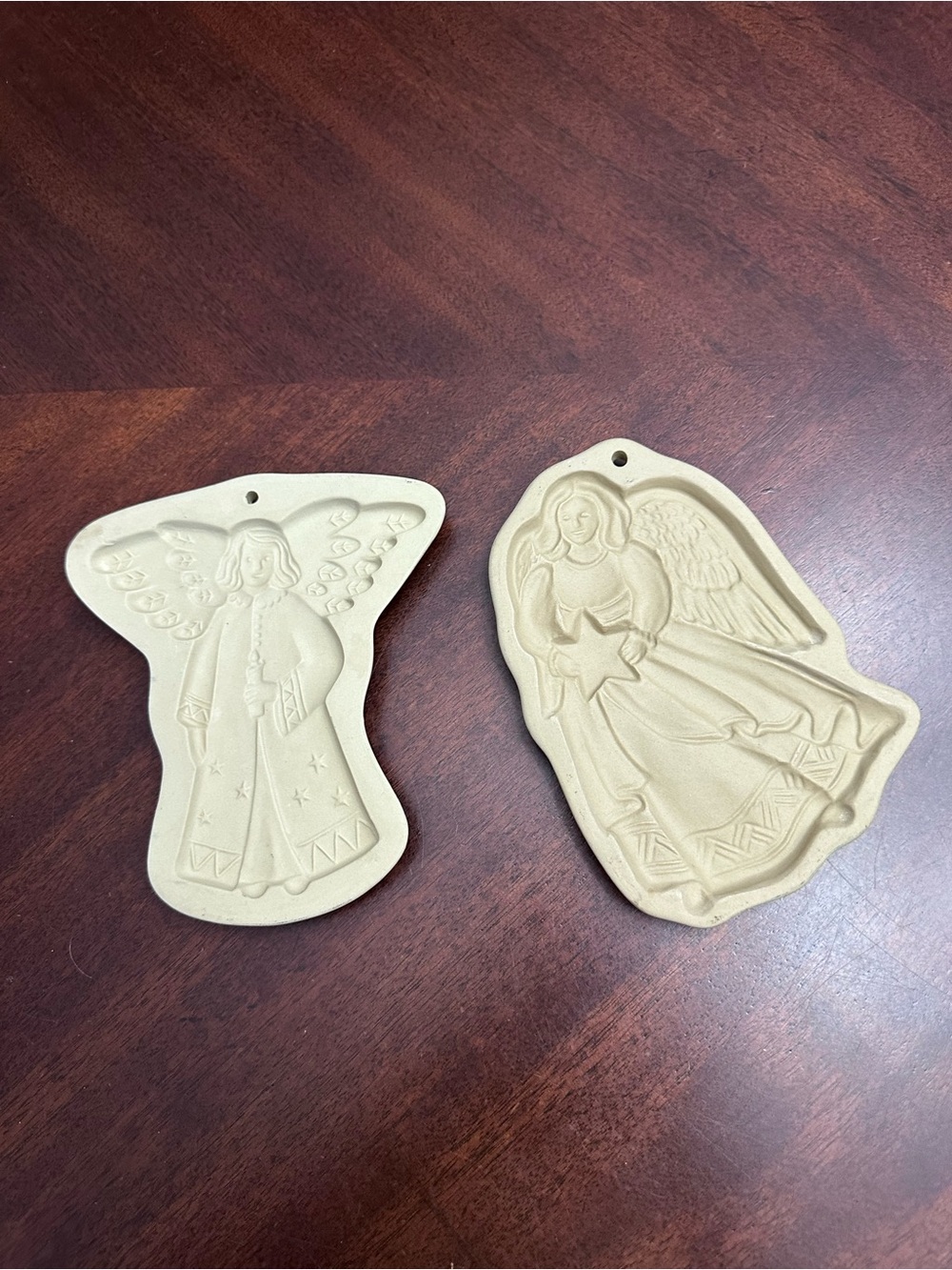 2 Vintage 90's Brown Bag Cookie Art Holiday Christmas Angel Molds Farmhouse
